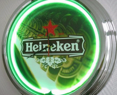 Heineken Neon Zegar szeroki 43,5 cm